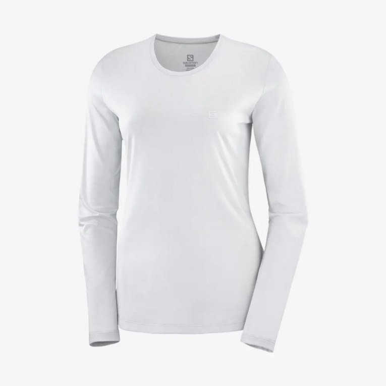 Salomon Agile Long Sleeve Tricko Damske Biele | SK 9GQEXM